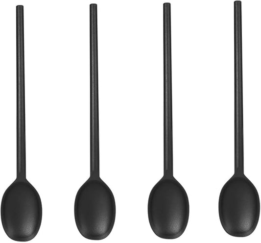 Silicone Cooking Spoon Set, High Heat Resistant Stiff Mixing Spoon, Extra Long Large Kitchen Utensil for Stirring, Mixing and Serving, 13.6 Inches, 4pack
