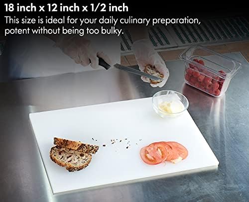 CURTA 2-Pack Cutting Boards for Kitchen, 18" x 12" x 0.5" White Color Coded Plastic Chopping Board with Anti Slip Surface Dishwasher Safe