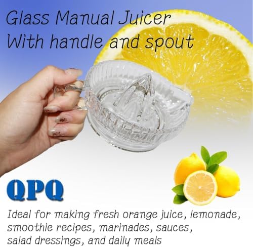 Glass Lemon Citrus Juicer Reamer, Heavyweight Glass