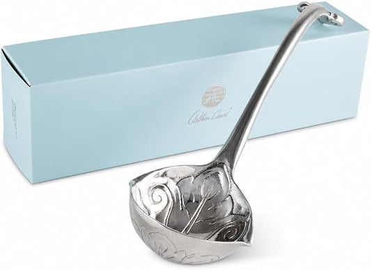 Arthur Court Fleur-De-Lis Serving Ladle - Elegant Aluminum Spoon for Punch and Soup - 12 Inch Long
