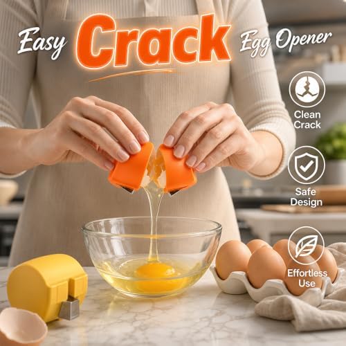 Egg Shell Opener Egg Cracker Tool, Stainless Steel Egg Shell Cutter，Yellow