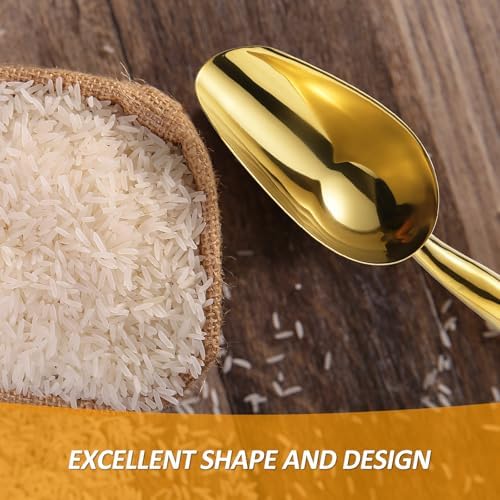 Gold Foodservice Stainless Steel Bar Ice Flour Utility Scoop, 6-Ounce Round Bottom Small ice scoop For Multi-Purpose Use, Contoured Handle