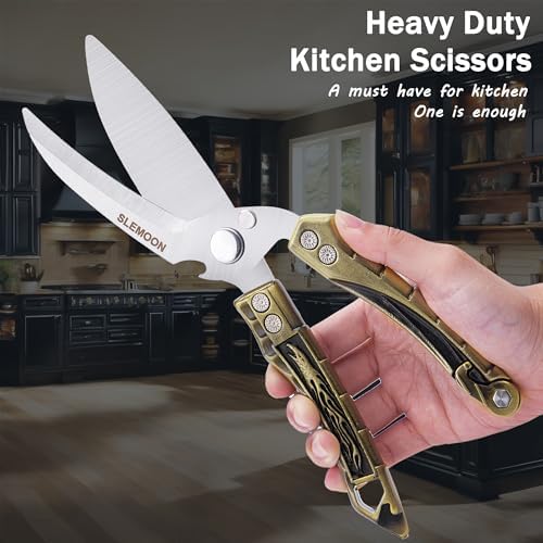 Kitchen Shears Heavy Duty Poultry Shears All Purpose Brass