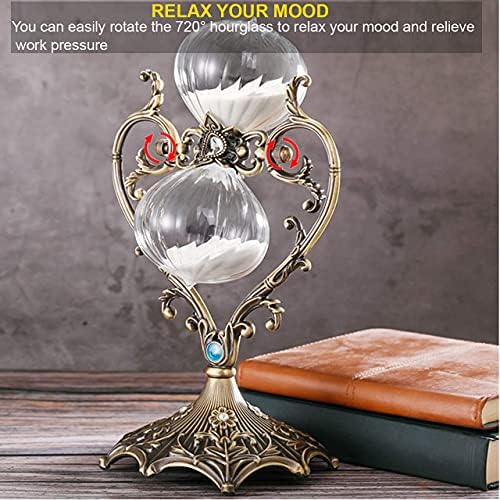Hourglass Clock Sand Timer, Love Style Metal Hour Glass 30 Minute for Decor