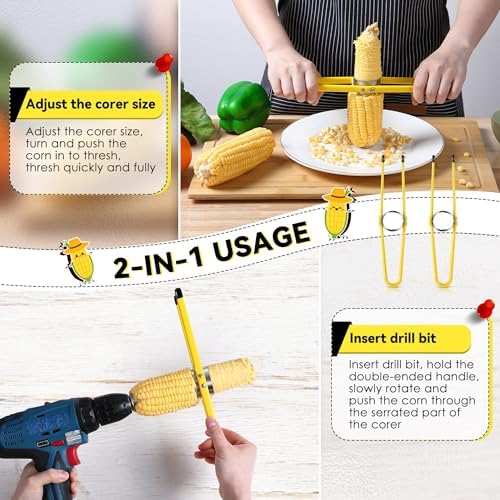 2 Pack Corn Remover Tool with Drill Bit Corn Stripper