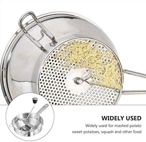 Hemoton Potato Masher Stainless Steel Stainless Steel Food Mill Potato Masher, Rotary Food Mill for Sauce, Applesauce, Puree, Mashed Potatoes, Jams - Potato Ricer Professional