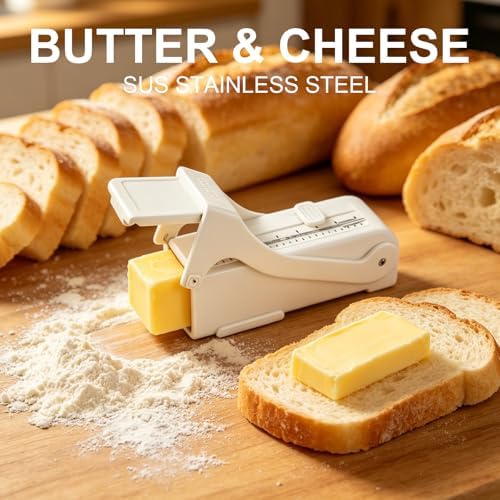 Butter and Cheese Cutter with Adjustable Stainless Steel Wire, Multipurpose Slicer for Block Cheese, Soft Foods