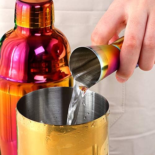 Buyer Star Bar tool set, Gold Martini Shaker,Bartender Kit, Juice Shaker, Fast Cooling Drink,25oz 8-piece Cocktail Shaker Drink Bartender Stick Tool Set