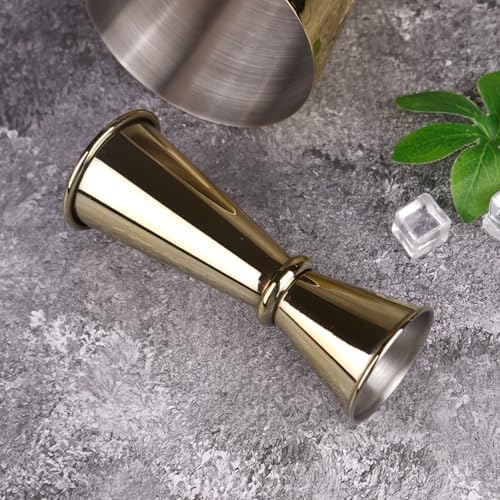 JNWINOG Cocktail Shaker Set 4-Piece Boston Shaker Kit with 20oz/25oz Shaker,Strainerand 0.5/1oz Double JiggerBar Set for Home Drink Mixer Bartendiing (Gold, 20oz/25oz)