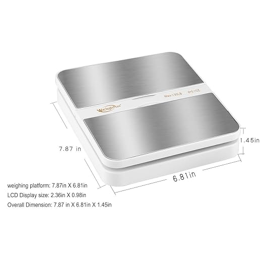 130Lb x0.1OZ Extended Display Digital Shipping Postal Scale, White