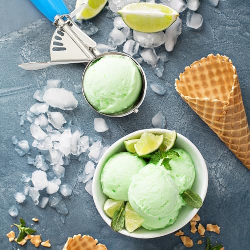 Reallnaive 1 Pcs Ice Cream Scooper with Trigger, 2 oz, Blue
