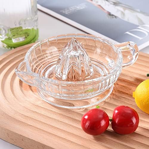 Ejoyous Manual Lemon Squeezer, Hand Press Juicer Heavyweight Glass Juicer for Fruit Juice Oranges Citrus Limes