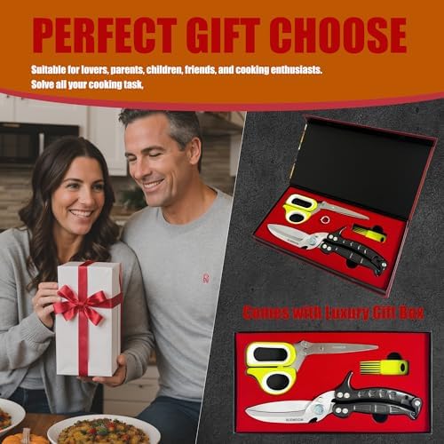 Heavy Duty Poultry Shears Kitchen for Chicken Meat Black,2pcs set