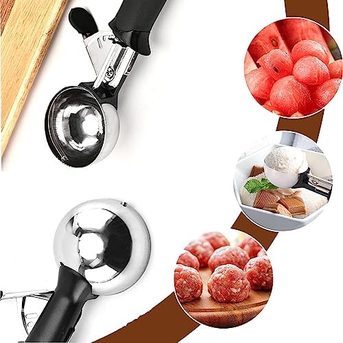 Ice Cream Scoop Large Sized (6cm) Stainless Steel Cookie Scoop for Ice Cream, with Easy Trigger Release Good Grips for Mashed Potato, Meatballs, Mellon Balls Fruit Salad and Cookie