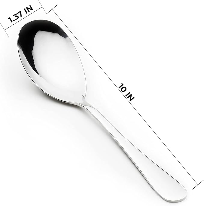 6 PCS Buffet Serving Spoons - Stainless Steel Tablespoons for Banquet Service Large Spoon Set for Cooking Baking Stirring Mixing Silverware for Parties Soup Tablespoon Restaurant & Catering Supplies