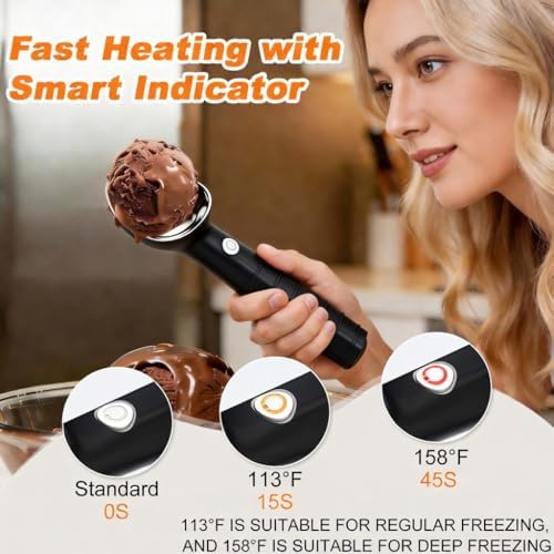Heated Ice Cream Scoop, Fast Heating Electric Scooper, Rechargeable