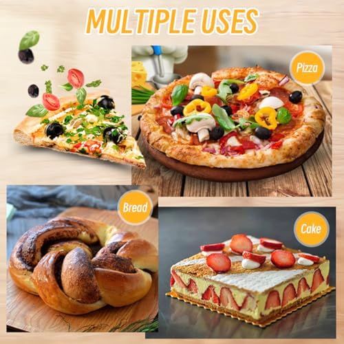 2-in-1 Stainless Steel Pizza Peel Set with Folding Handle & Multifunction Dough Cutter - Professional Pizza Shovel for Home & Outdoor Pizza Ovens, Grilling, Baking