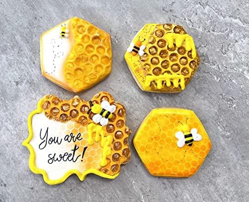 Ann Clark Cookie Cutters Bee Cookie Cutters 7-Pc. Set (Cute Bee, Small Flower, Honey Pot, Beehive, Honeycomb and more) Made in USA