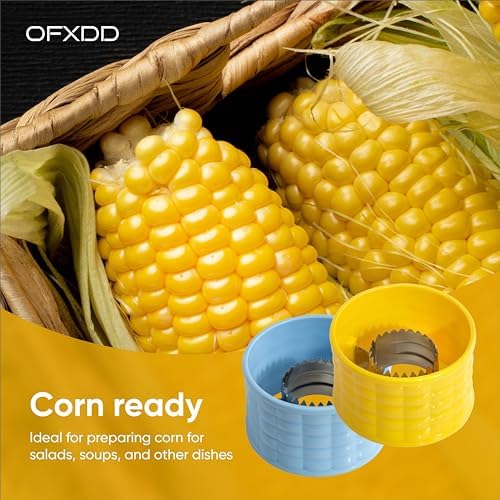 Corn Peeler for Corn on the Cob - Plastic Corn Stripper for Cobber - Fresh & Sweet Corn Kernel Remover Tool With Stainless Steel Blades, Quick Stripping, 2 Pcs