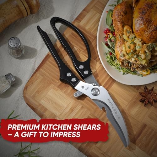 TIVOLI Multifunctional Poultry Shears Black with Non-Slip Handle