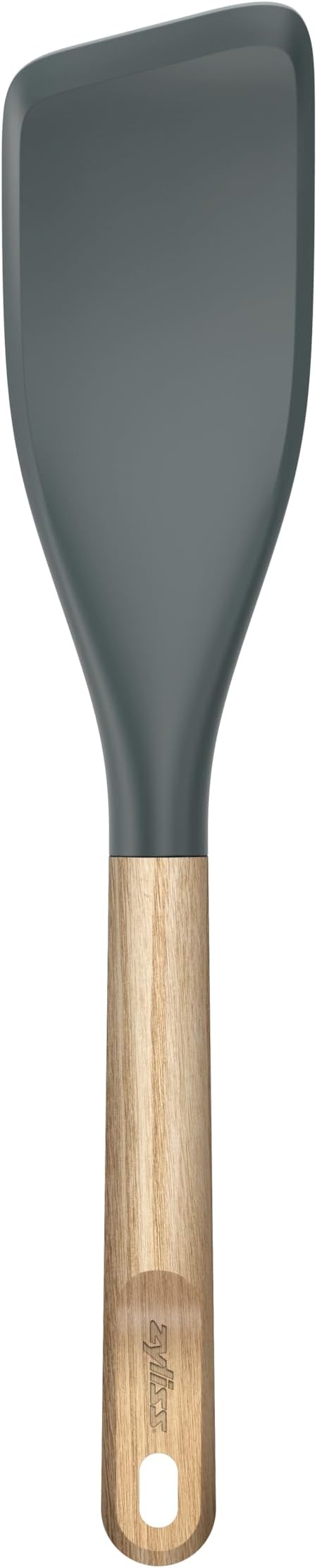 Zyliss Easy Lift Turner Oak Wood – Flexible Silicone Spatula with FSC Oak Handle, Heat-Resistant Head Safe for Non-Stick Cookware, Ideal for Flipping Pancakes Fish and Omelets, 464°F Safe 11.8"