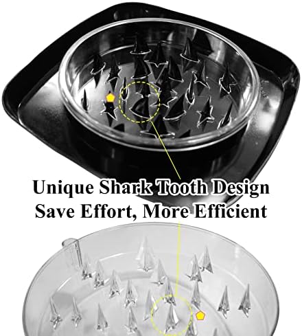 Chicken Shredder，Meat Grinder Alternative to Bear Claws Meat Shredder，Upgraded Non-Slip Larger Sharper Shark Fin Patent Design，Suitable for Pulled Pork, Beef and Chicken-Dishwasher Safe (Black)