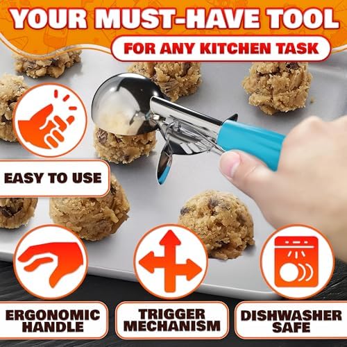 Cookie Scoops for Baking, Ice Cream Scoops with Trigger, Set of 3