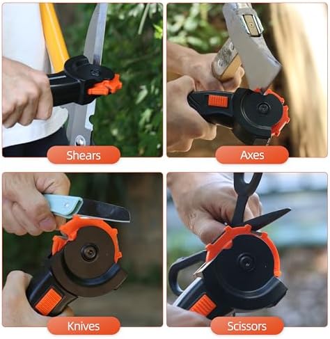 Rushmore 6-in-1 Garden Tool & Knife Sharpener – Carbide & Ceramic Blades for Pruners, Scissors, Axes, Machetes, Hedge Shears & Lawn Mower Blades – Repairs, Hones & Maintains Edges