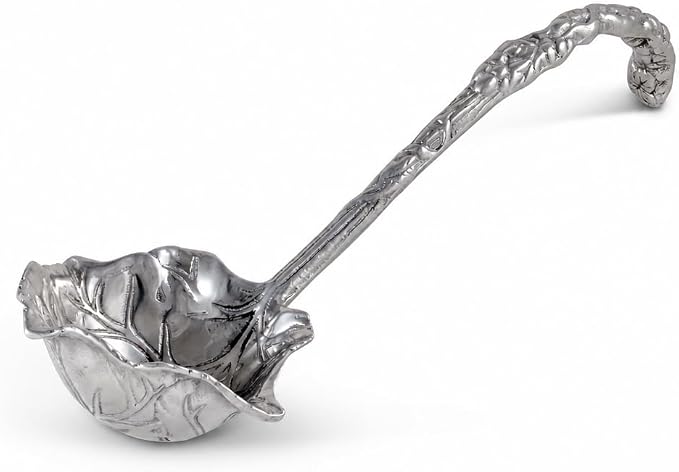 Arthur Court Grape Pattern Aluminum Serving Ladle - Elegant Punch/Soup Ladle for Entertaining - 12 Inch Long