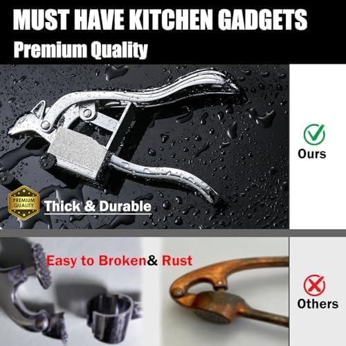 Funny Garlic Press Easy Squeeze & Clean | Ergonomic Handle