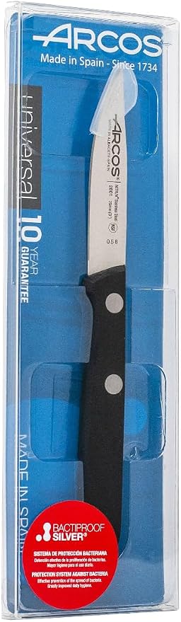 Arcos Paring Knife 3 Inch Stainless Steel. Kitchen Knife for Peeling Fruits and Vegetables. Ergonomic Polyoxymethylene Handle and 75mm Blade. Series Universal. Color Black