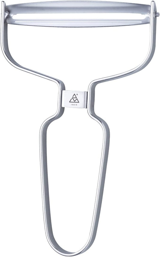 triangle Y-Peeler - 3.5 in (90 mm) - Stainless Steel Horizontal Straight Blade - Peeler for Hard-Skinned Fruits & Vegetables - Ergonomic Handle - Dishwasher Safe - Made in Germany