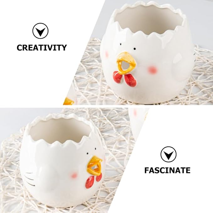 Ceramic Egg Separator Chick Shape Lightweight Kitchen Tool for Yolk and White Separation 4.1X4.1X3.9 Inch