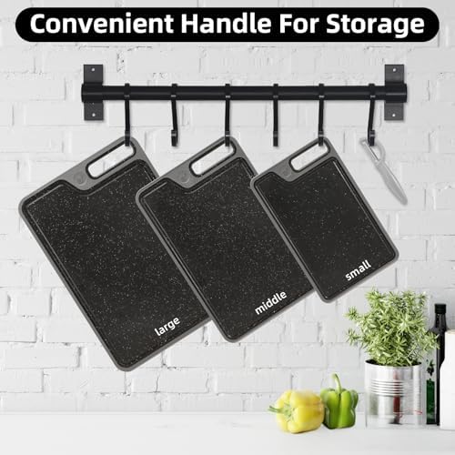 4 Piece Plastic Cutting Board Set for Kitchen Dishwasher Safe,Food Safety, Non-Slip Design, Ideal for Meat and Vegetable Prep