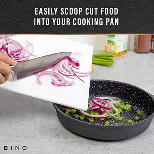 BINO Cutting Board - 3-Piece Chopping Boards | BPA-Free Plastic, Durable, Multipurpose, Dual-Sided, Dishwasher Safe, Easy to Clean | Charcuterie Accessories | Home & Kitchen Utensils