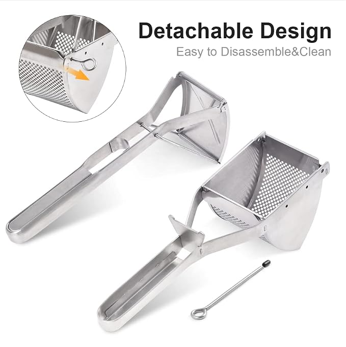 Potato Ricer, CUGLB Stainless Steel Professional Ricer for Mashed Vegetables and Kitchen Tool, Mash Potato Masher for Creamy Mashed Vegetables