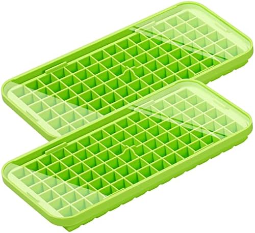 Webake Silicone Ice Cube Tray with Lid Easy Release Small Ice Molds 86 Grids Mini Crushed Tiny Ice Trays for Drinks Coffee Juice Whiskey Cocktails