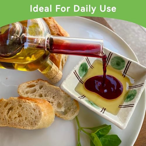Lily's Home Triple Globe Olive Oil and Vinegar Dispenser - Glass Cruet with Cork Base, Nested Design for Separate Pouring, Kitchen Countertop & Dining Table Essential for Cooking Oil and Balsamic