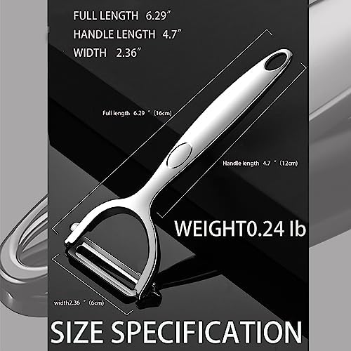 Vegetable Peeler Potato Peeler, Heavy 0.24Ib Stainless Steel Non-Slip Handle and Sharp Blades, Set Of 2 (1 Straight 1 Serrated Blade) Collaborative Work Perfect Peeling