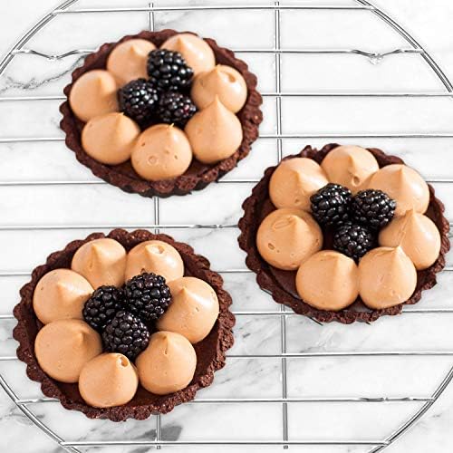 Patelai 5 Pieces Round Cooling Rack Circular Wire Rack 12/10 / 9/7 / 6 Stainless Steel Round Baking and Cooling Steaming Cake Rack