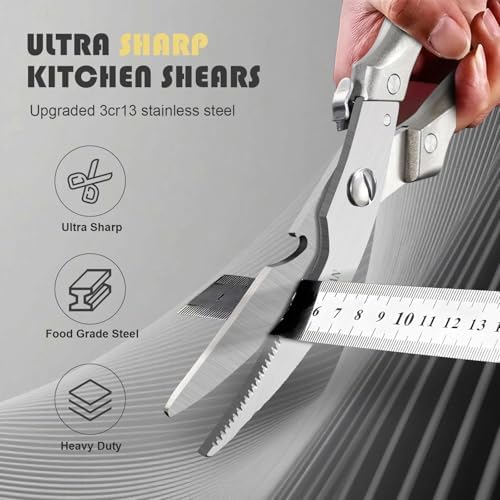 Huusk Kitchen Scissors Set Heavy Duty Spring Loaded All Purpose for Food