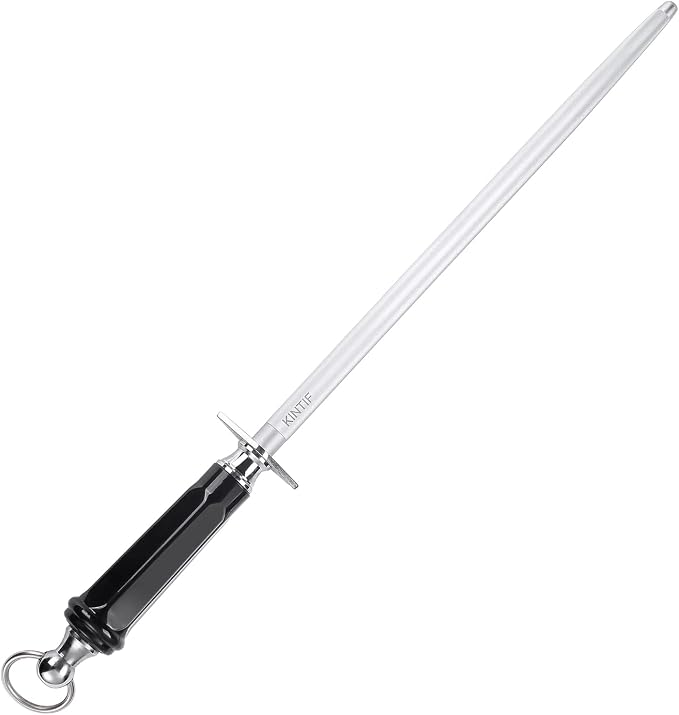 Honing Steel Professional Knife Sharpeners,10 inch Sharpening Steel Honing Rod,High Carbon Sharpening Rod, Fine Lines, High hardness,Wear Resistant, knife sharpening
