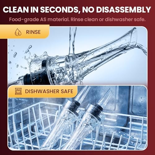 Wine Aerator Pourer Spout, 2 Pack, Drip-Free Pouring, Instant Aeration