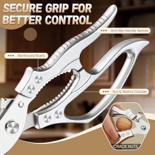 Huusk Heavy Duty Kitchen Scissors Set – All Purpose Japanese Poultry Shears