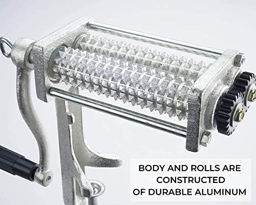 Commercial Meat Tenderizer Cuber – Heavy Duty Steak Flatten Tool Meat Grinder Attachment Clamp-on Rolling Cuber for Efficient Meat Tenderizing