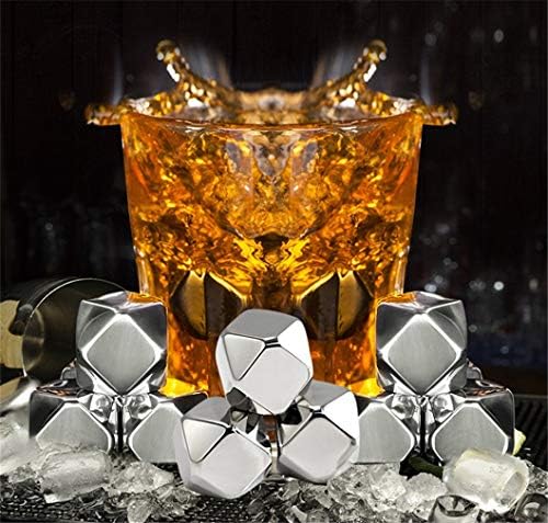 Stainless Steel Rhombus Shaped Whiskey Stones Set Reusable Chilling Rocks Ice Stones Gift for Whiskey Lovers