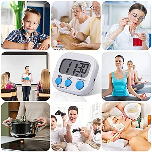Weewooday 4 Pcs Multi-func Electronic Kitchen Classroom Timer, 4 Colors