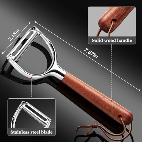 Vegetable Peeler, Stainless Steel Serrated Blade for Kitchen