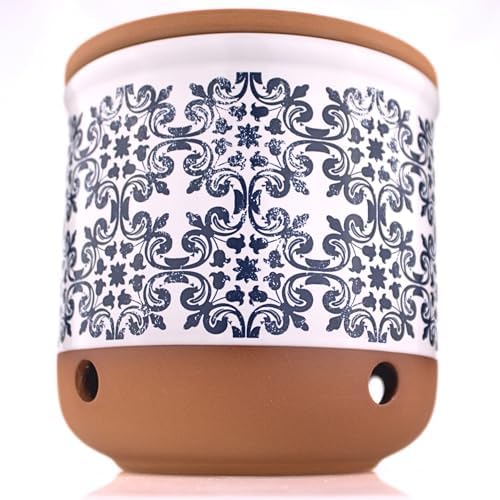 Okavango Ceramic Garlic Keeper - garlic keepers - garlic storage container- Garlic Holder Countertop -Garlic Jar - garlic keeper for counter - garlic container (Terracotta, 16oz)