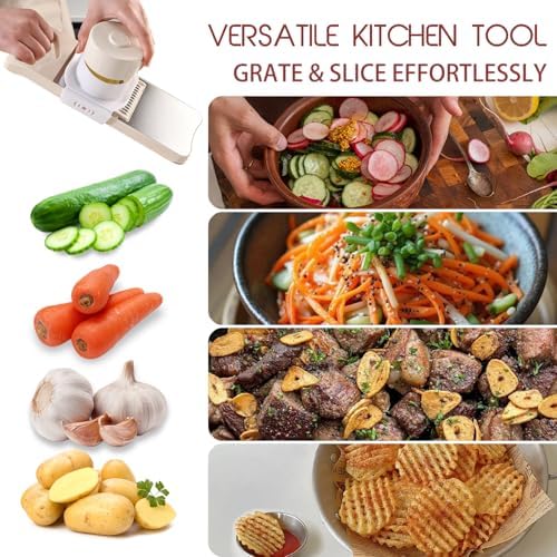 NACOLUS 6-Blade Mandoline Slicer for Kitchen with Waffle Fry Cutter